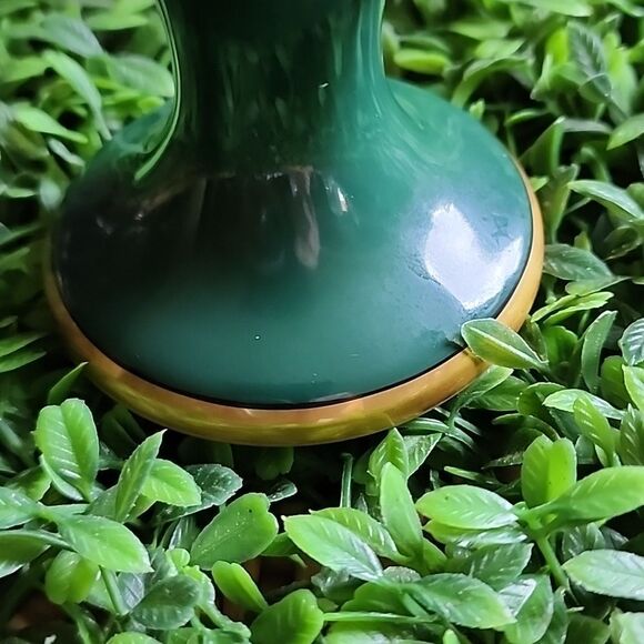 Vintage 1978 Fitz & Floyd Renaissance Dark Green & Gold Tone Trim Goblet Cup - Picture 5 of 9